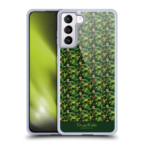 Frida Kahlo Tropical Monkey Pattern Soft Gel Case for Samsung Galaxy S21+ 5G & MagSafe