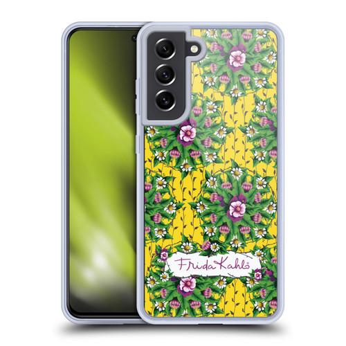 Frida Kahlo Purple Florals Mandala Soft Gel Case for Samsung Galaxy S21 FE 5G & MagSafe