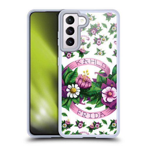 Frida Kahlo Purple Florals Ribbon Soft Gel Case for Samsung Galaxy S21 5G & MagSafe
