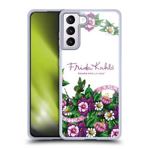 Frida Kahlo Purple Florals Bunch Soft Gel Case for Samsung Galaxy S21+ 5G & MagSafe