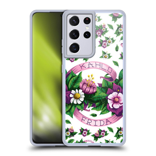 Frida Kahlo Purple Florals Ribbon Soft Gel Case for Samsung Galaxy S21 Ultra 5G & MagSafe