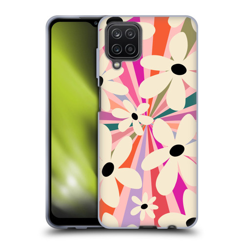 Gabriela Thomeu Retro Geometric Flower Rainbow Soft Gel Case for Samsung Galaxy A12 (2020)