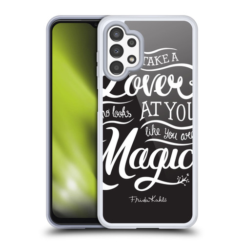 Frida Kahlo Typography Lover Black Soft Gel Case for Samsung Galaxy A13 (2022)