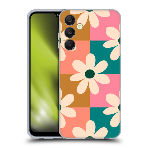Gabriela Thomeu Retro Daisy Checkered Colors Soft Gel Case for Samsung Galaxy A25 5G