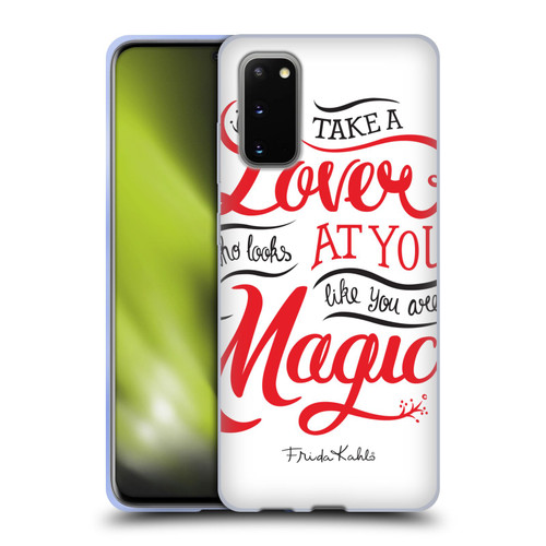 Frida Kahlo Typography Lover White Soft Gel Case for Samsung Galaxy S20 / S20 5G