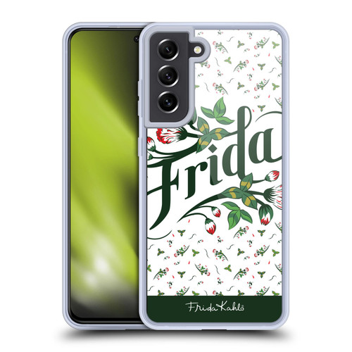 Frida Kahlo Typography Floral Soft Gel Case for Samsung Galaxy S21 FE 5G & MagSafe