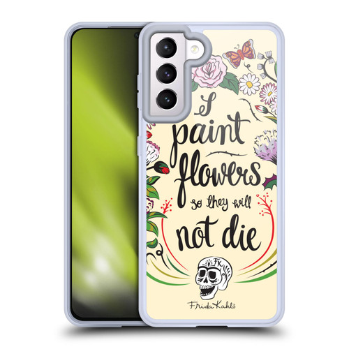 Frida Kahlo Typography Floral Blooms Soft Gel Case for Samsung Galaxy S21 5G & MagSafe
