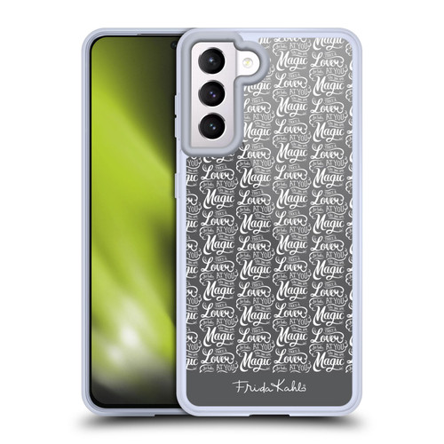 Frida Kahlo Typography Lover Grey Soft Gel Case for Samsung Galaxy S21 5G & MagSafe