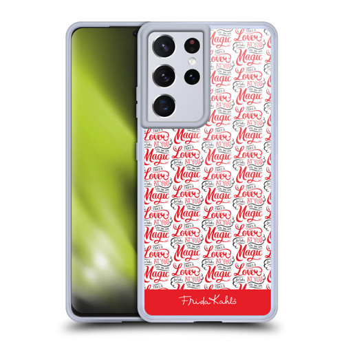 Frida Kahlo Typography Lover Red Soft Gel Case for Samsung Galaxy S21 Ultra 5G & MagSafe