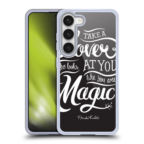 Frida Kahlo Typography Lover Black Soft Gel Case for Samsung Galaxy S23 5G & MagSafe