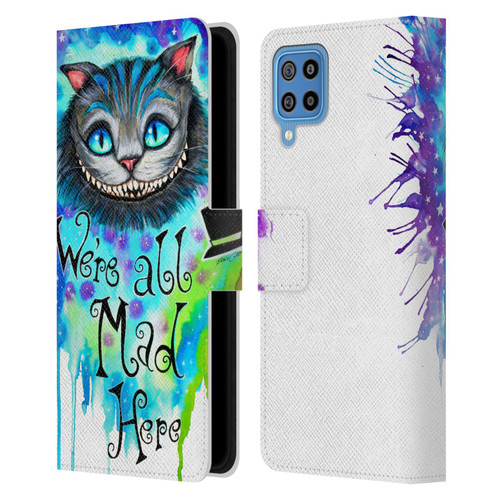 Pixie Cold Cats We Are All Mad Here Leather Book Wallet Case Cover For Samsung Galaxy F22 (2021)