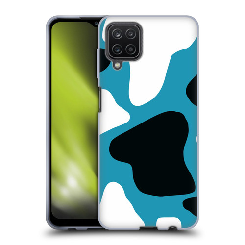 Grace Illustration Cow Prints Blue Soft Gel Case for Samsung Galaxy A12 (2020)
