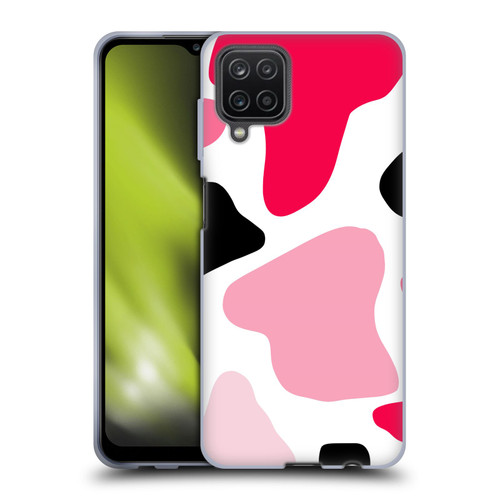 Grace Illustration Cow Prints Pink Soft Gel Case for Samsung Galaxy A12 (2020)