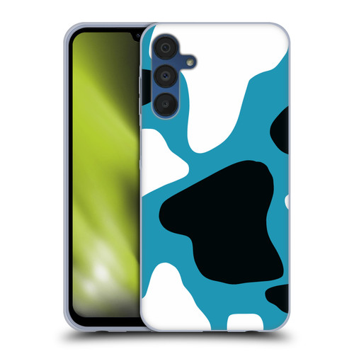 Grace Illustration Cow Prints Blue Soft Gel Case for Samsung Galaxy A15 & MagSafe