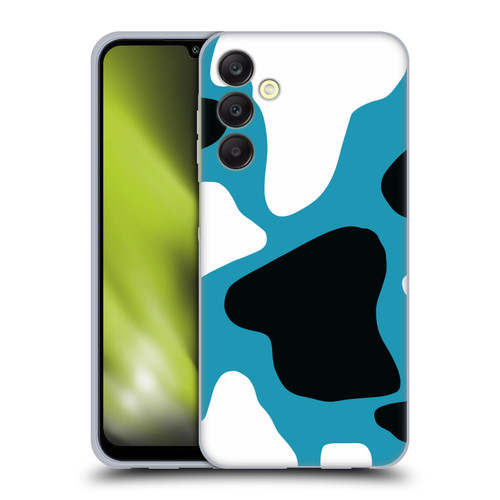 Grace Illustration Cow Prints Blue Soft Gel Case for Samsung Galaxy A25 5G