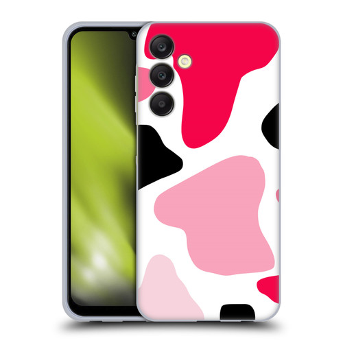 Grace Illustration Cow Prints Pink Soft Gel Case for Samsung Galaxy A25 5G