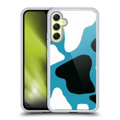 Grace Illustration Cow Prints Blue Soft Gel Case for Samsung Galaxy A34 5G