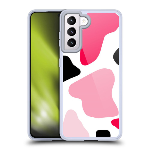 Grace Illustration Cow Prints Pink Soft Gel Case for Samsung Galaxy S21 5G & MagSafe