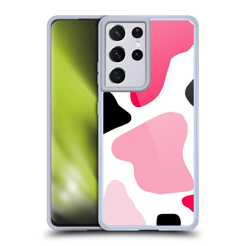 Grace Illustration Cow Prints Pink Soft Gel Case for Samsung Galaxy S21 Ultra 5G & MagSafe