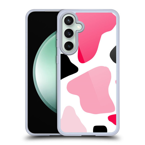 Grace Illustration Cow Prints Pink Soft Gel Case for Samsung Galaxy S23 FE 5G & MagSafe