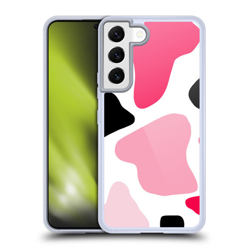 Grace Illustration Cow Prints Pink Soft Gel Case for Samsung Galaxy S22 5G & MagSafe