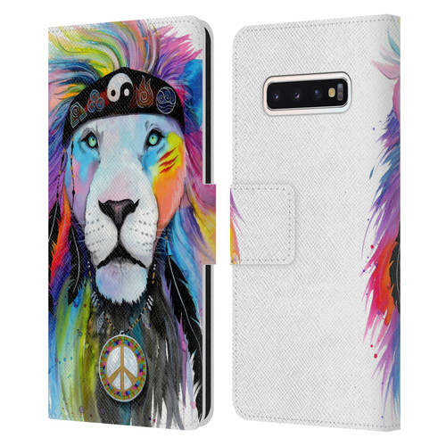 Pixie Cold Cats Hippy Lion Leather Book Wallet Case Cover For Samsung Galaxy S10