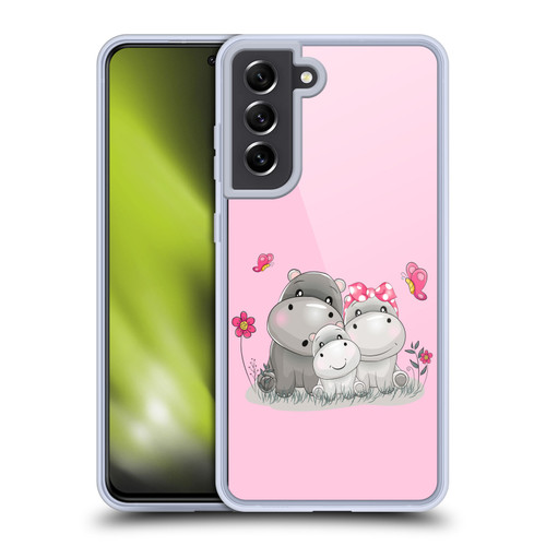 Haroulita Forest Hippo Family Soft Gel Case for Samsung Galaxy S21 FE 5G & MagSafe