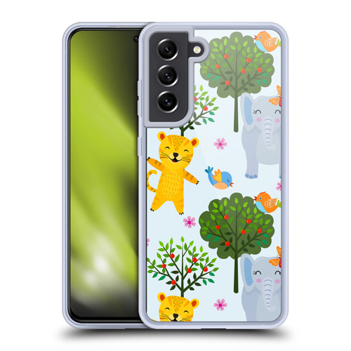 Haroulita Forest Tiger And Elephant Soft Gel Case for Samsung Galaxy S21 FE 5G & MagSafe