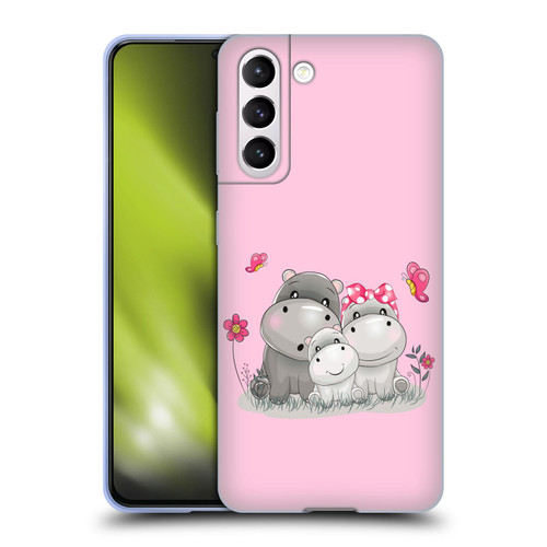 Haroulita Forest Hippo Family Soft Gel Case for Samsung Galaxy S21 5G & MagSafe