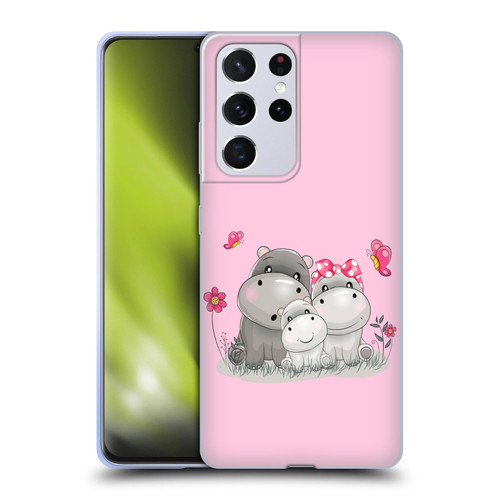 Haroulita Forest Hippo Family Soft Gel Case for Samsung Galaxy S21 Ultra 5G & MagSafe