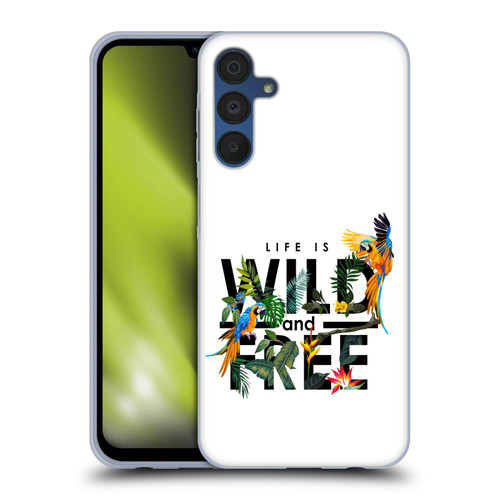 Haroulita Birds And Flowers Wild And Free Soft Gel Case for Samsung Galaxy A15 & MagSafe