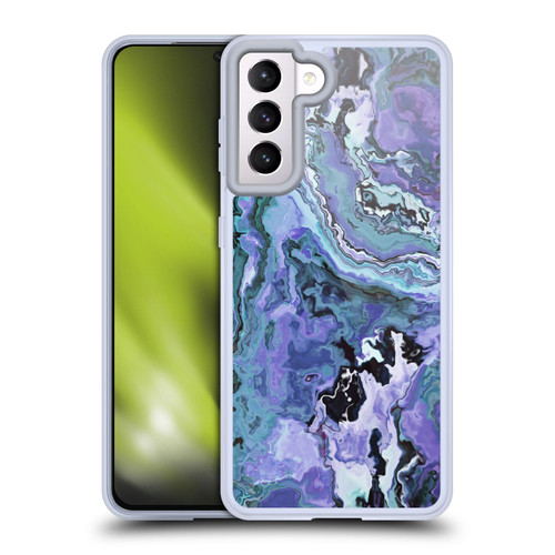 Haroulita Marble 2 Indigo Violet Soft Gel Case for Samsung Galaxy S21 5G & MagSafe