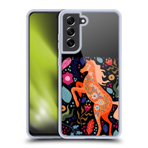 Haroulita Forest Flower Horse Soft Gel Case for Samsung Galaxy S21 FE 5G & MagSafe