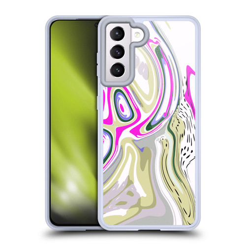 Haroulita Liquid Marble Magenta Swirl Soft Gel Case for Samsung Galaxy S21 5G & MagSafe