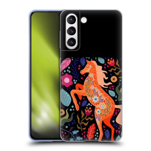 Haroulita Forest Flower Horse Soft Gel Case for Samsung Galaxy S21 5G & MagSafe