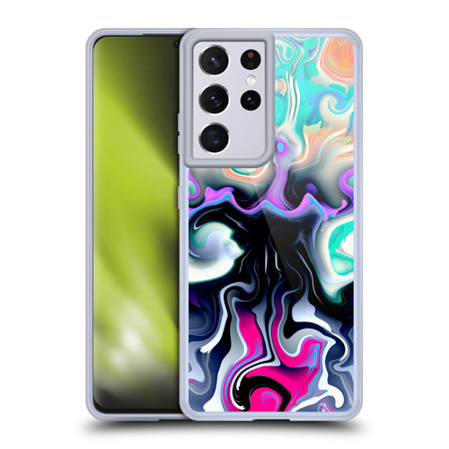 Haroulita Liquid Marble Glitch Soft Gel Case for Samsung Galaxy S21 Ultra 5G & MagSafe