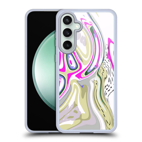 Haroulita Liquid Marble Magenta Swirl Soft Gel Case for Samsung Galaxy S23 FE 5G & MagSafe