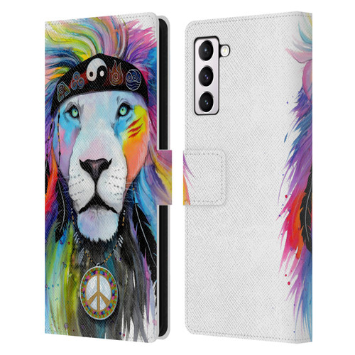 Pixie Cold Cats Hippy Lion Leather Book Wallet Case Cover For Samsung Galaxy S21+ 5G