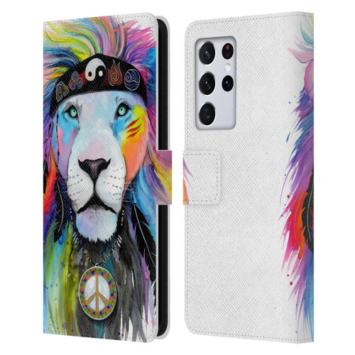 Pixie Cold Cats Hippy Lion Leather Book Wallet Case Cover For Samsung Galaxy S21 Ultra 5G
