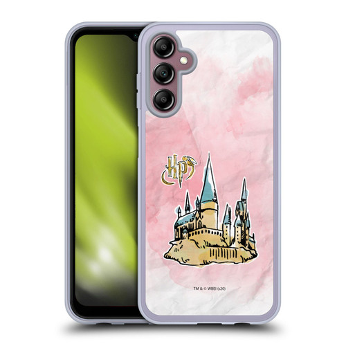 Harry Potter Deathly Hallows XVII Logo And Castle Soft Gel Case for Samsung Galaxy A14 5G