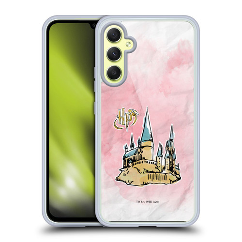 Harry Potter Deathly Hallows XVII Logo And Castle Soft Gel Case for Samsung Galaxy A34 5G