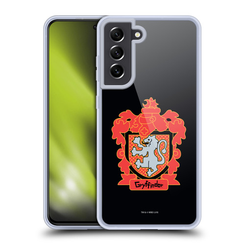 Harry Potter Deathly Hallows I Gryffindor Crest Soft Gel Case for Samsung Galaxy S21 FE 5G & MagSafe