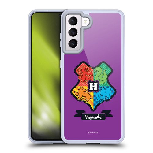Harry Potter Deathly Hallows I Hogwarts Crest Soft Gel Case for Samsung Galaxy S21 5G & MagSafe