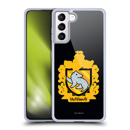 Harry Potter Deathly Hallows I Hufflepuff Crest Soft Gel Case for Samsung Galaxy S21+ 5G & MagSafe