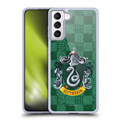 Harry Potter Prisoner Of Azkaban I Slytherin Crest Soft Gel Case for Samsung Galaxy S21+ 5G & MagSafe