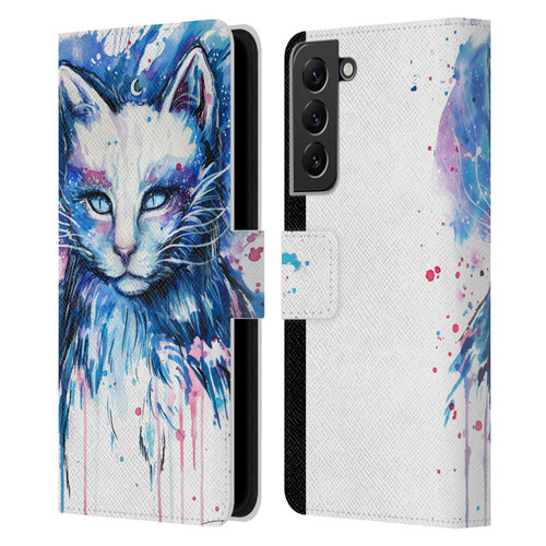 Pixie Cold Cats Space Leather Book Wallet Case Cover For Samsung Galaxy S22+ 5G