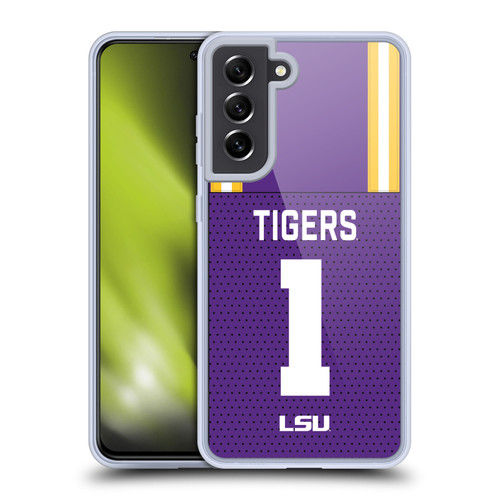 Louisiana State University LSU LSU Jersey Football 2 Soft Gel Case for Samsung Galaxy S21 FE 5G & MagSafe