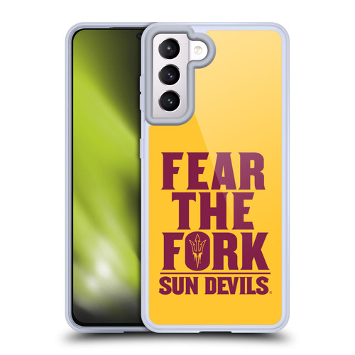 Arizona State University ASU Arizona State Art Fear The Fork Soft Gel Case for Samsung Galaxy S21 5G & MagSafe