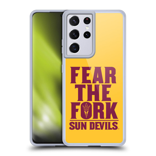 Arizona State University ASU Arizona State Art Fear The Fork Soft Gel Case for Samsung Galaxy S21 Ultra 5G & MagSafe