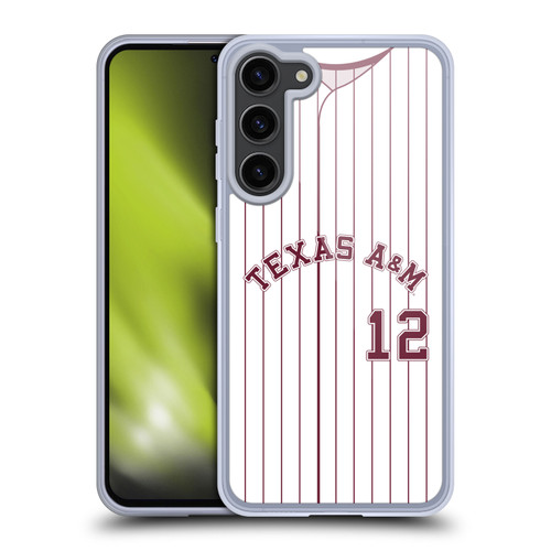 Texas A&M University TAMU Texas A&m University Baseball Jersey Soft Gel Case for Samsung Galaxy S23+ 5G & MagSafe